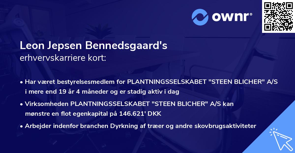 Leon Jepsen Bennedsgaard's erhvervskarriere kort