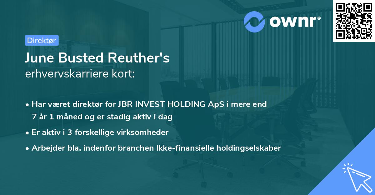 June Busted Reuther's erhvervskarriere kort