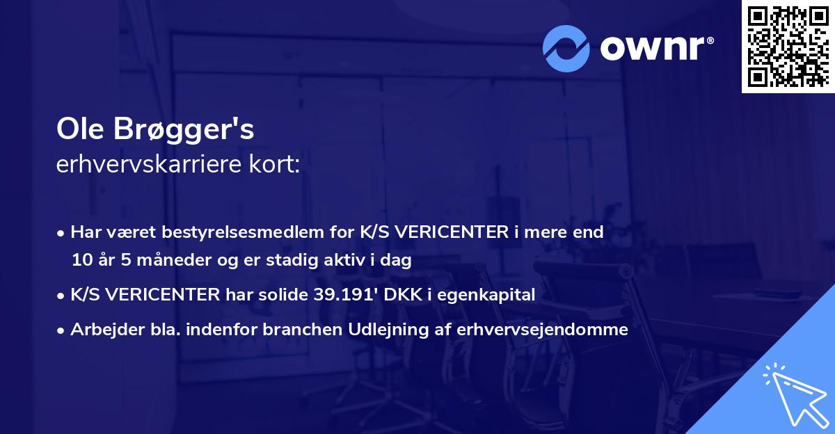 Ole Brøgger's erhvervskarriere kort