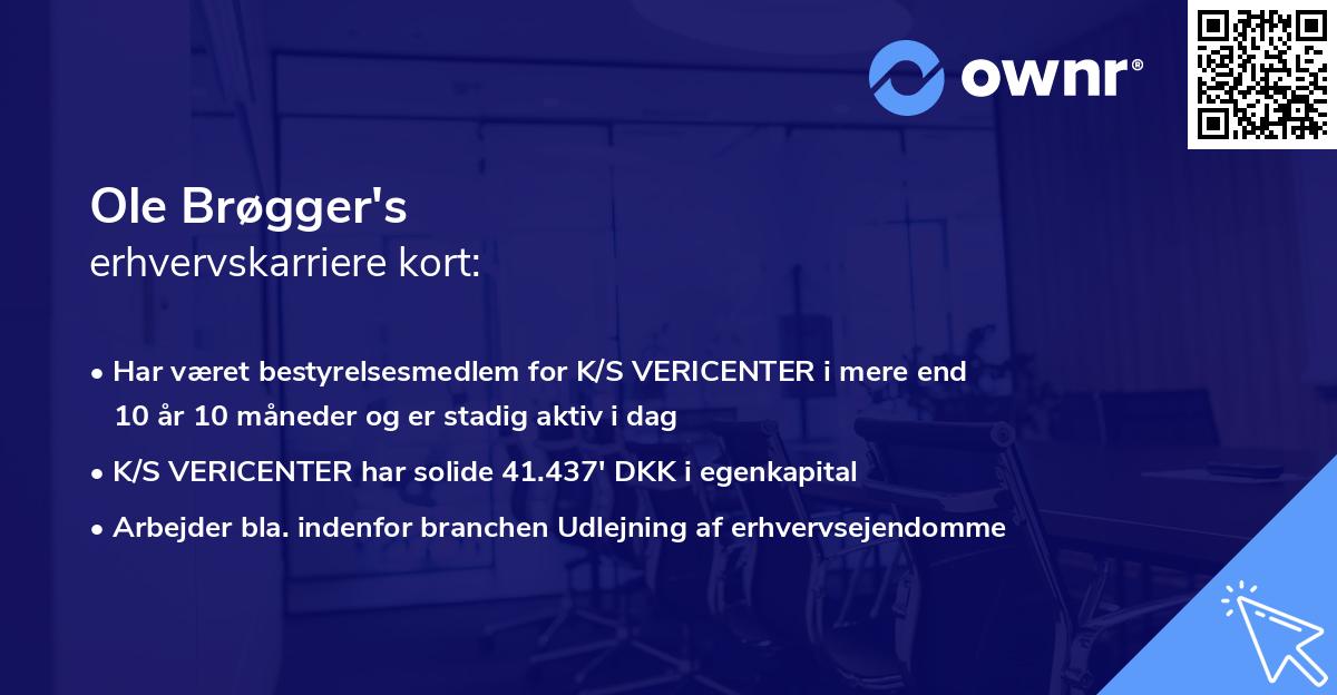 Ole Brøgger's erhvervskarriere kort
