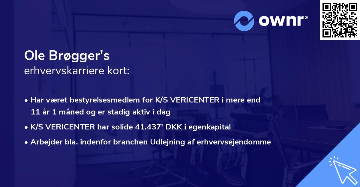 Ole Brøgger's erhvervskarriere kort
