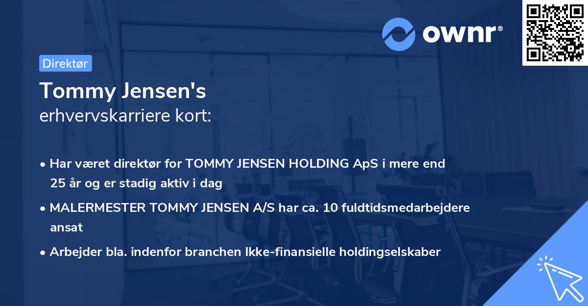 Tommy Jensen's erhvervskarriere kort