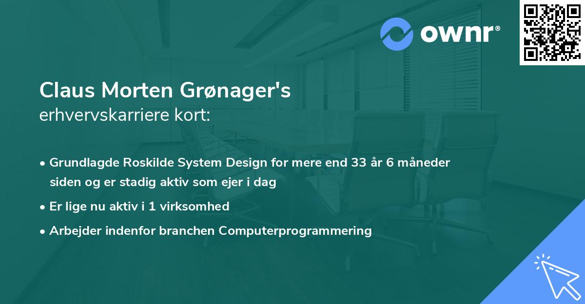 Claus Morten Grønager's erhvervskarriere kort