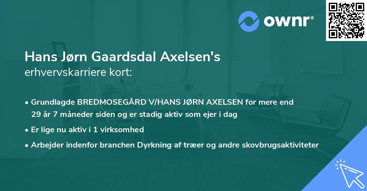 Hans Jørn Gaardsdal Axelsen's erhvervskarriere kort