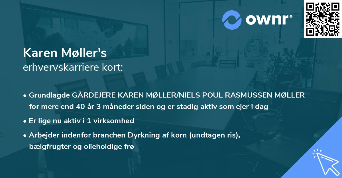 Karen Møller's erhvervskarriere kort