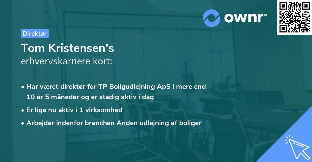 Tom Kristensen's erhvervskarriere kort