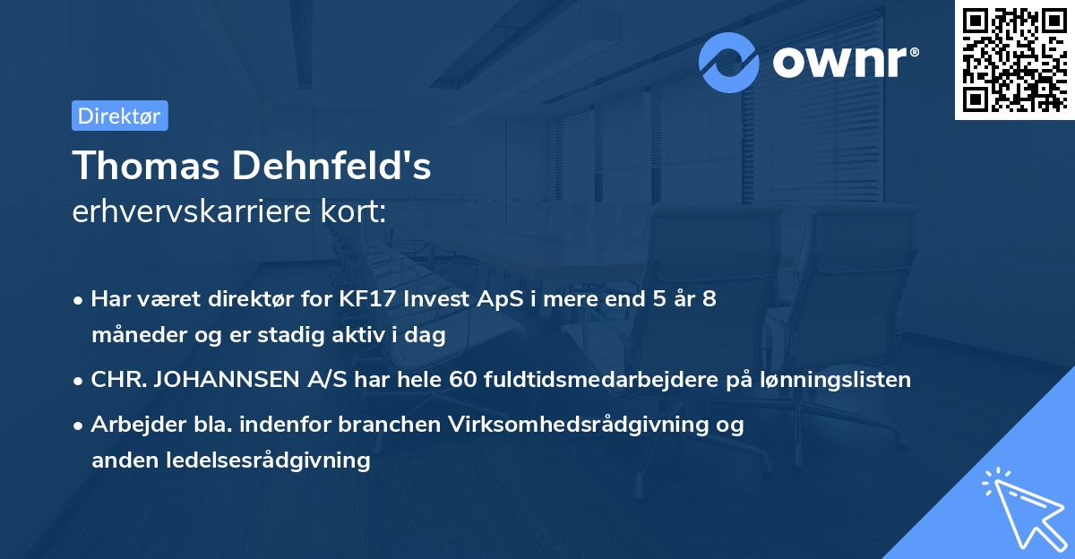 Thomas Dehnfeld's erhvervskarriere kort