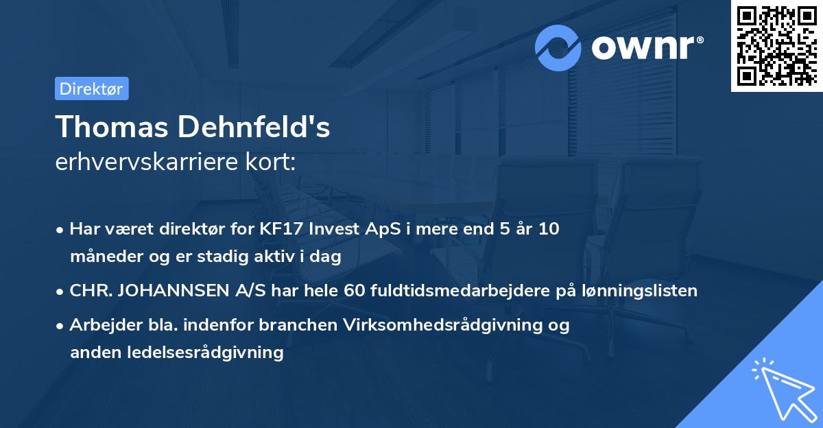 Thomas Dehnfeld's erhvervskarriere kort