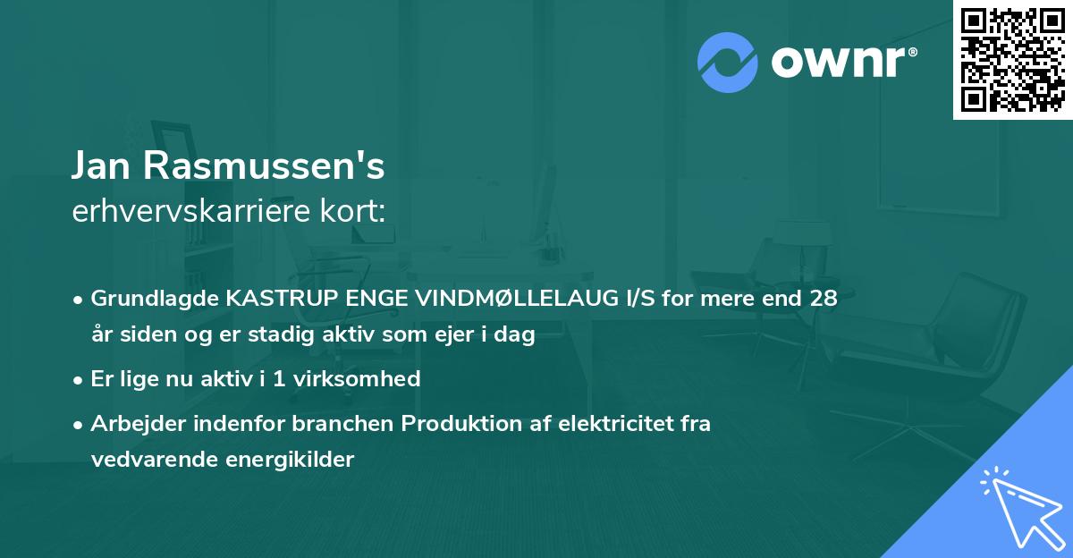 Jan Rasmussen's erhvervskarriere kort