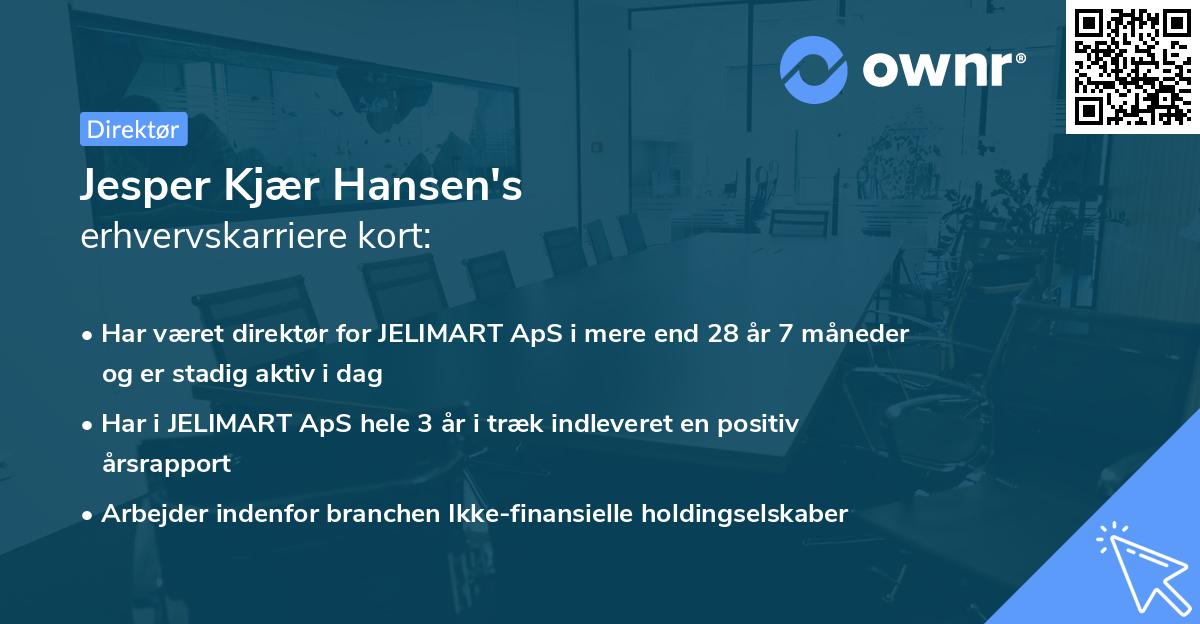 Jesper Kjær Hansen's erhvervskarriere kort
