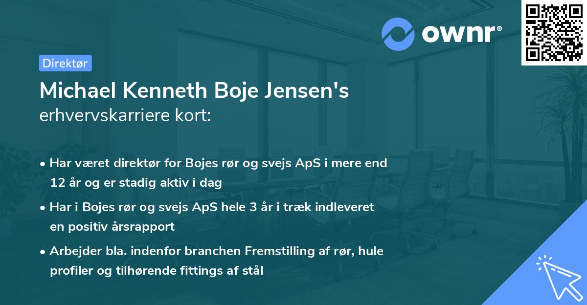 Michael Kenneth Boje Jensen's erhvervskarriere kort