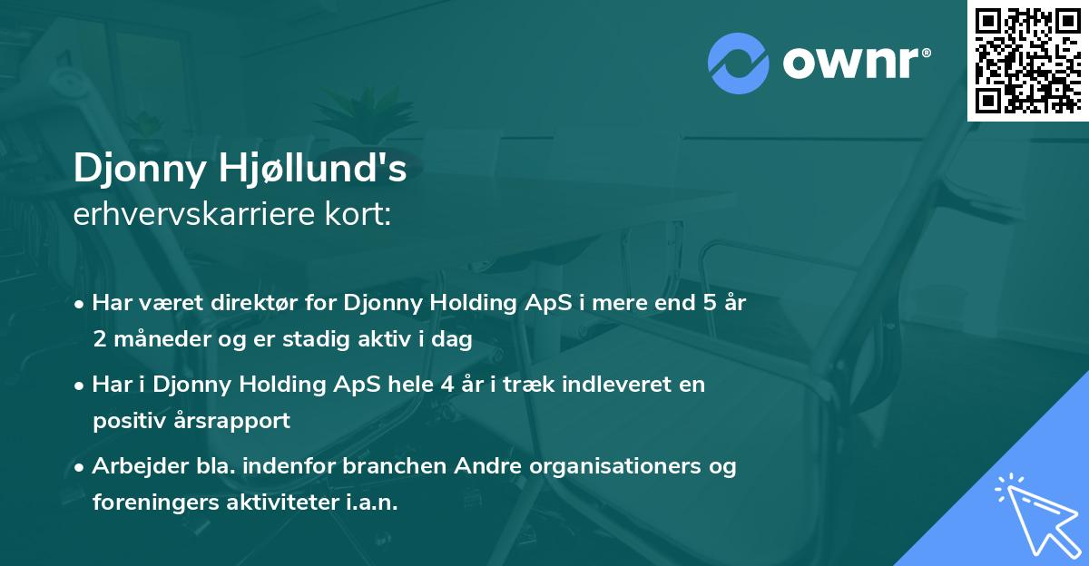 Djonny Hjøllund's erhvervskarriere kort