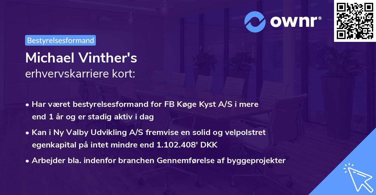 Michael Vinther's erhvervskarriere kort