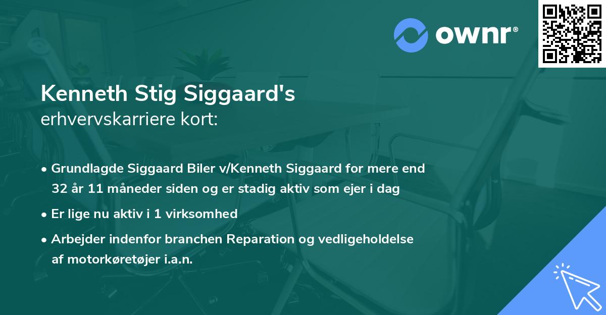 Kenneth Stig Siggaard's erhvervskarriere kort