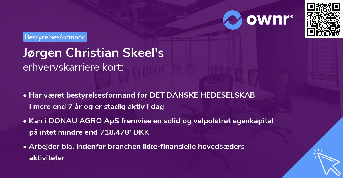 Jørgen Christian Skeel's erhvervskarriere kort