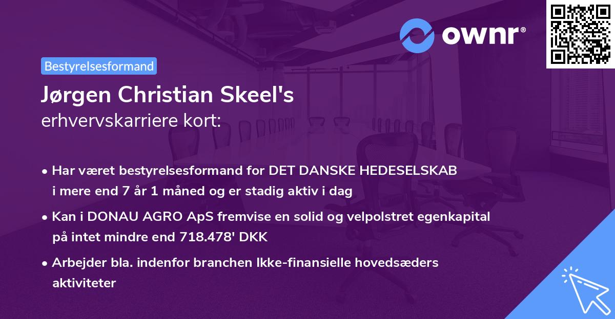 Jørgen Christian Skeel's erhvervskarriere kort