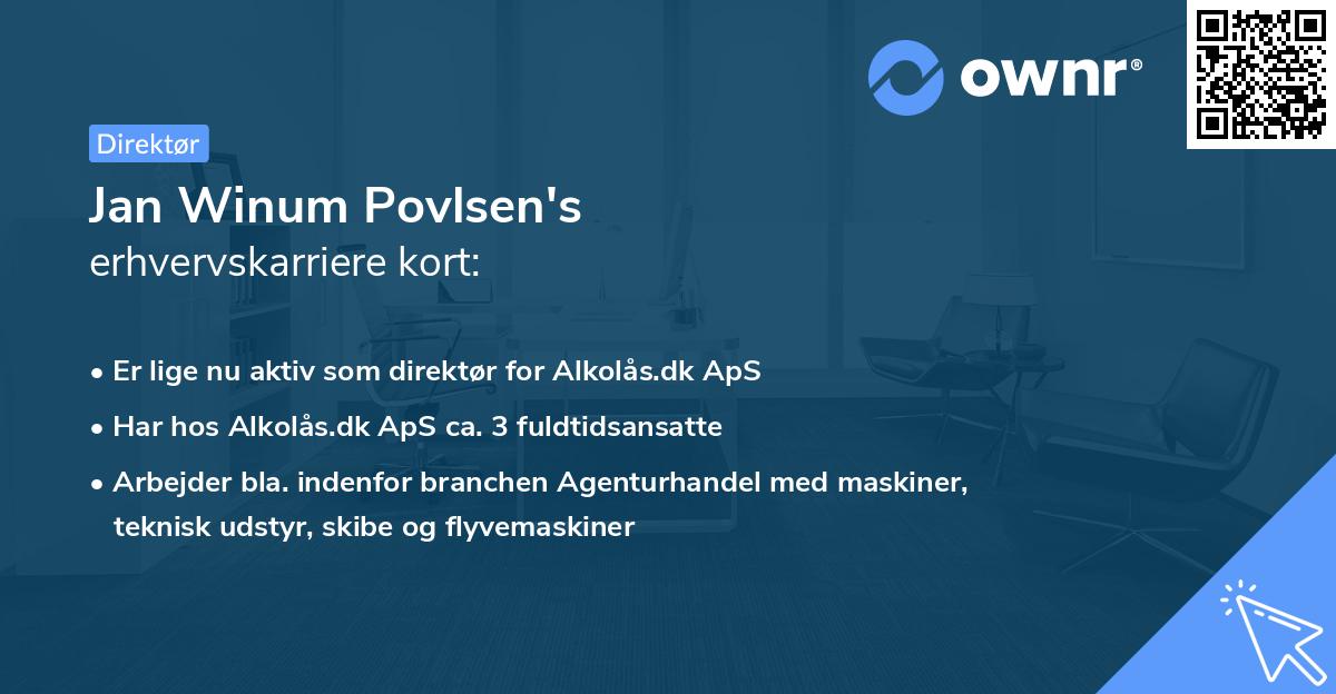 Jan Winum Povlsen's erhvervskarriere kort