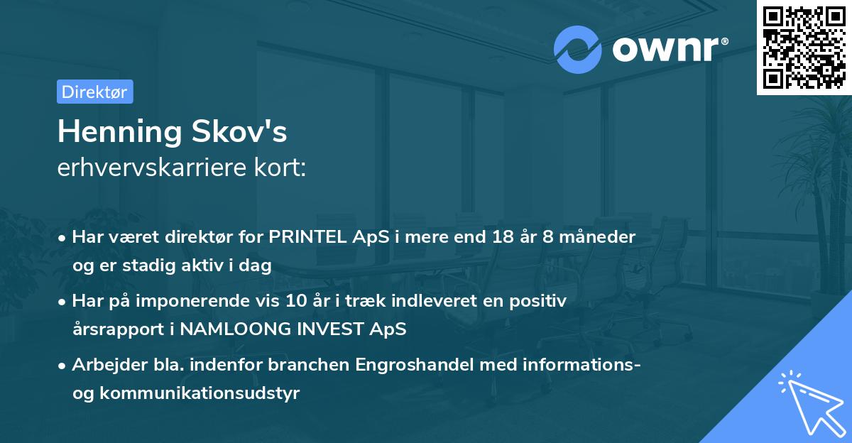 Henning Skov's erhvervskarriere kort