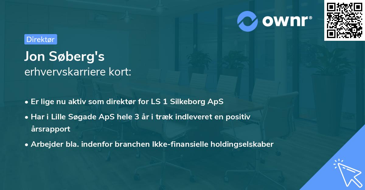Jon Søberg's erhvervskarriere kort