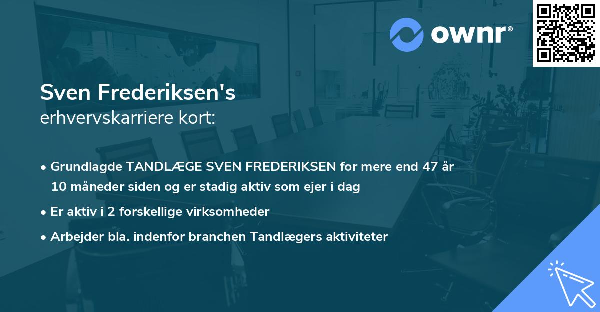 Sven Frederiksen's erhvervskarriere kort