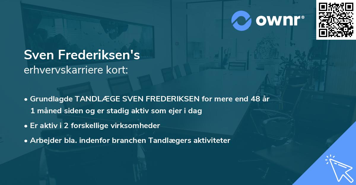 Sven Frederiksen's erhvervskarriere kort