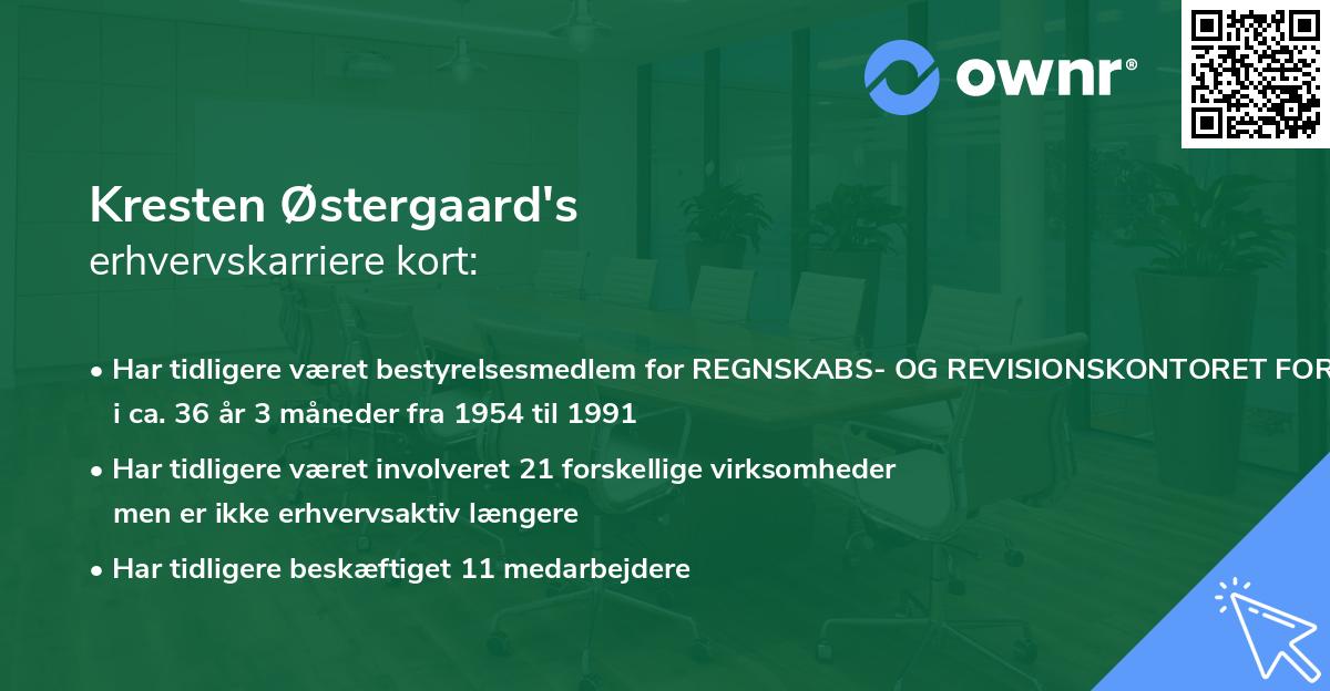Kresten Østergaard's erhvervskarriere kort