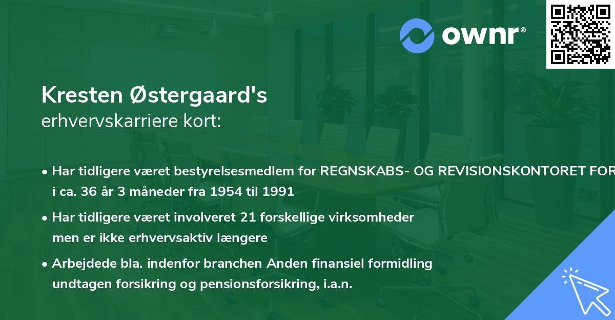 Kresten Østergaard's erhvervskarriere kort