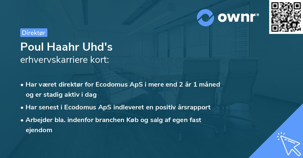Poul Haahr Uhd's erhvervskarriere kort