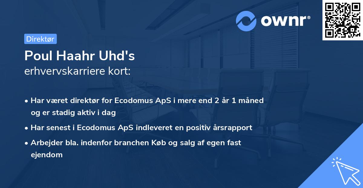 Poul Haahr Uhd's erhvervskarriere kort
