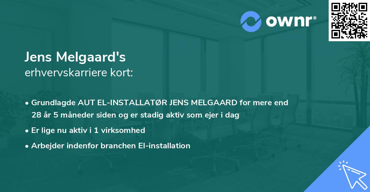 Jens Melgaard's erhvervskarriere kort