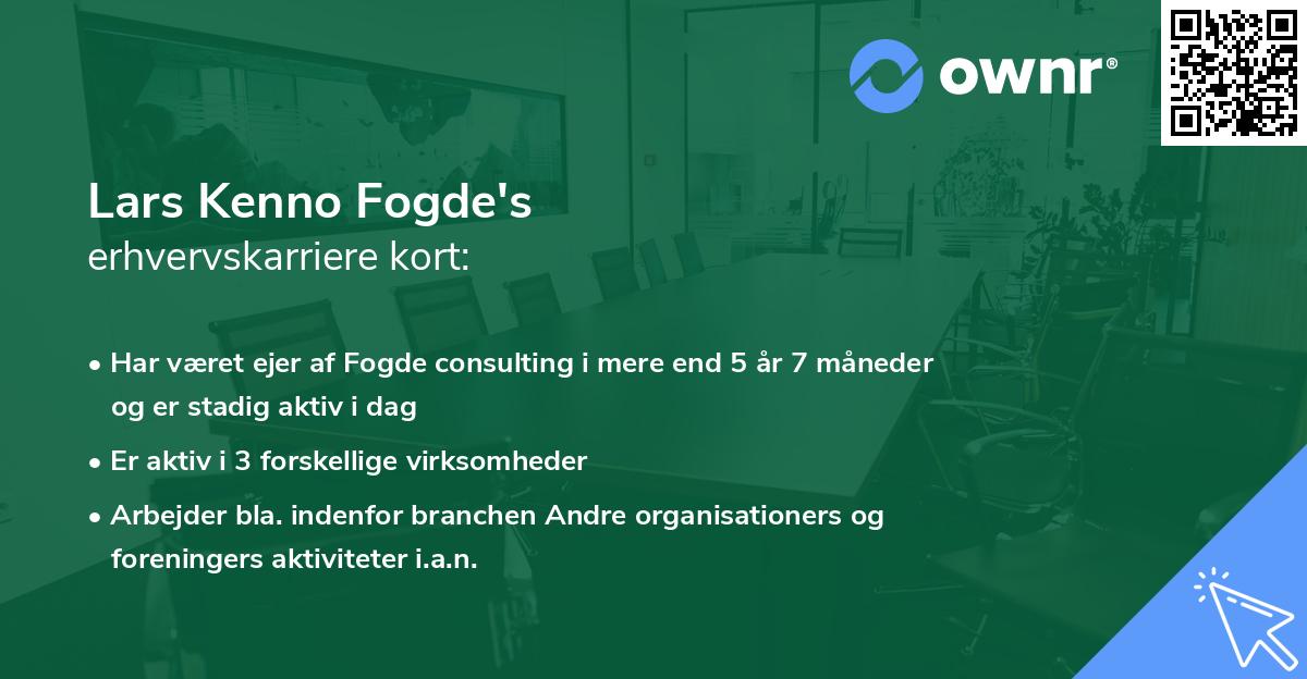 Lars Kenno Fogde's erhvervskarriere kort