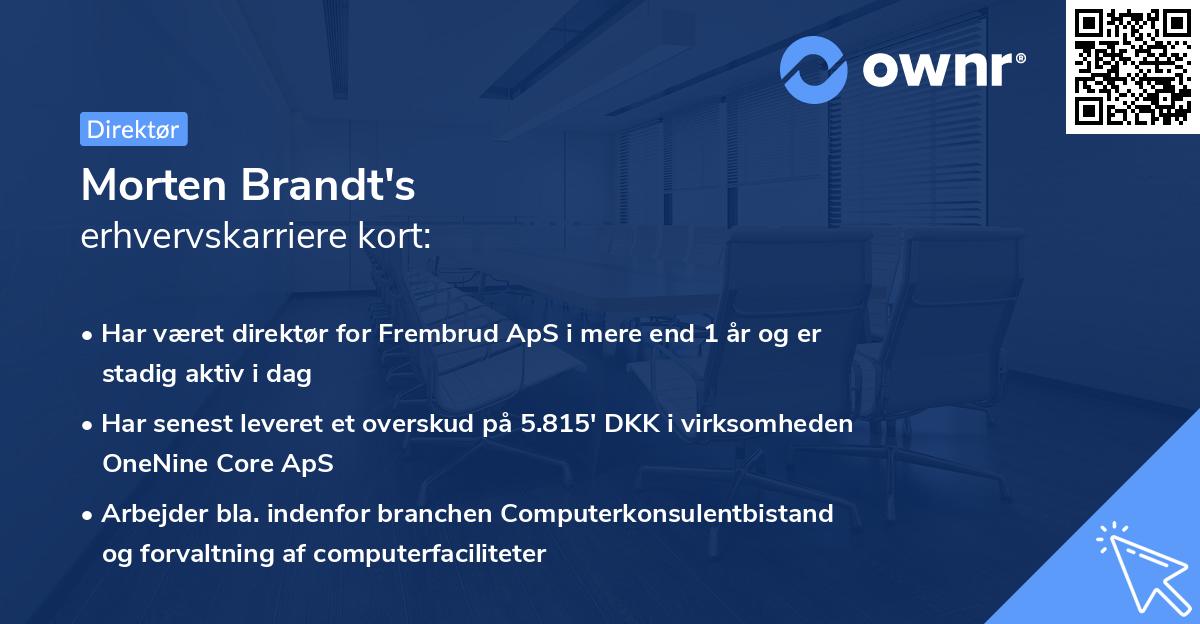 Morten Brandt's erhvervskarriere kort