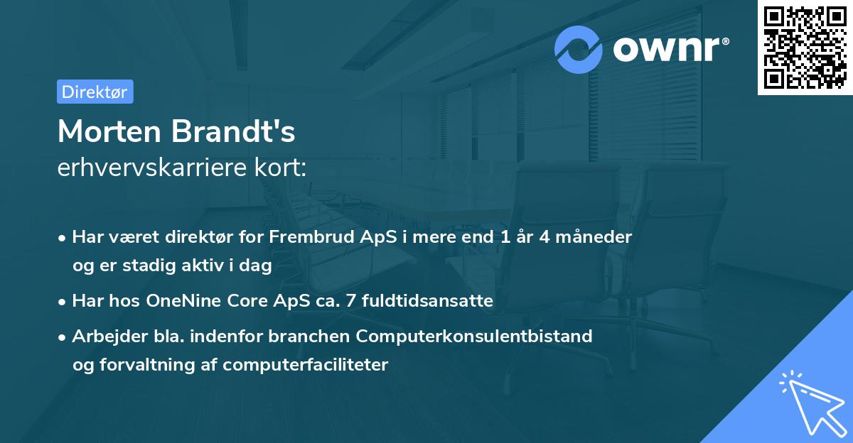 Morten Brandt's erhvervskarriere kort