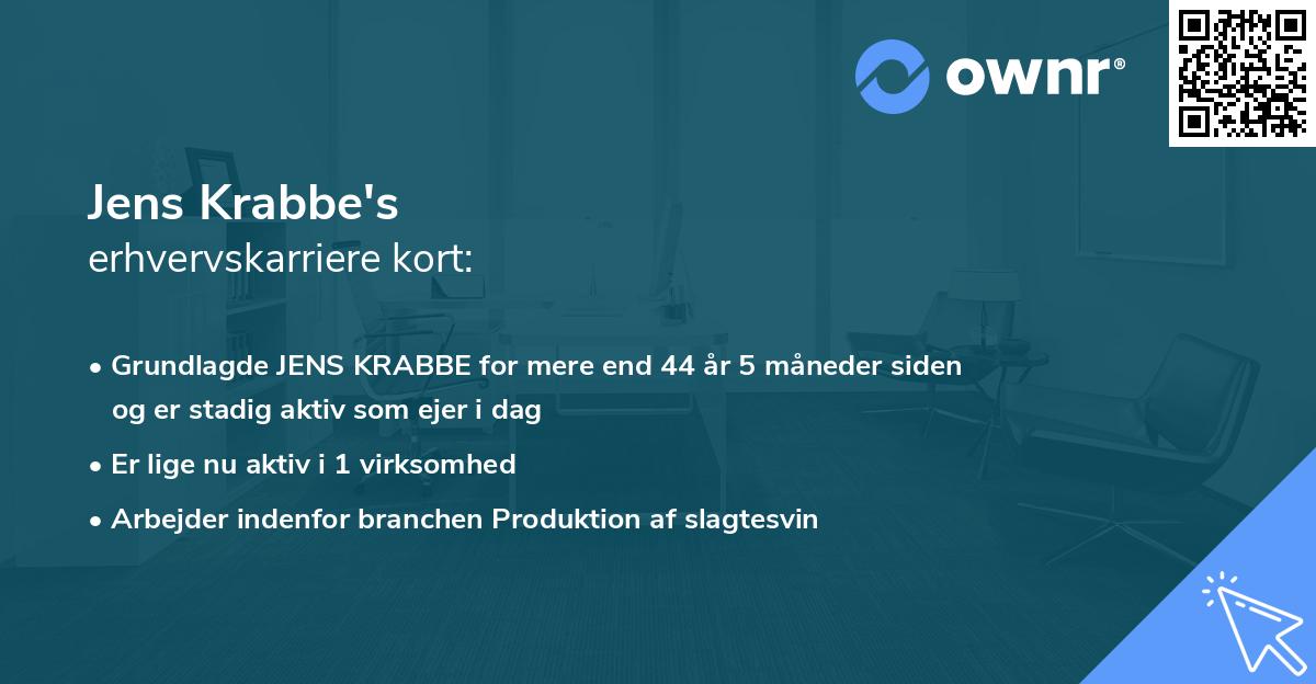 Jens Krabbe's erhvervskarriere kort
