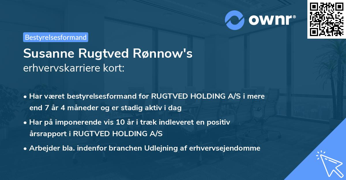 Susanne Rugtved Rønnow's erhvervskarriere kort