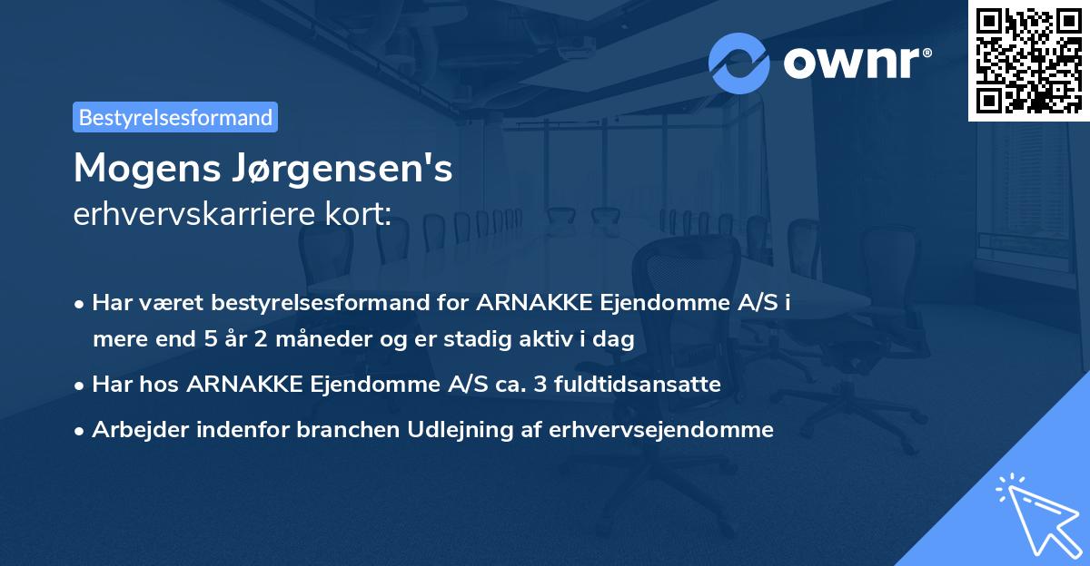 Mogens Jørgensen's erhvervskarriere kort