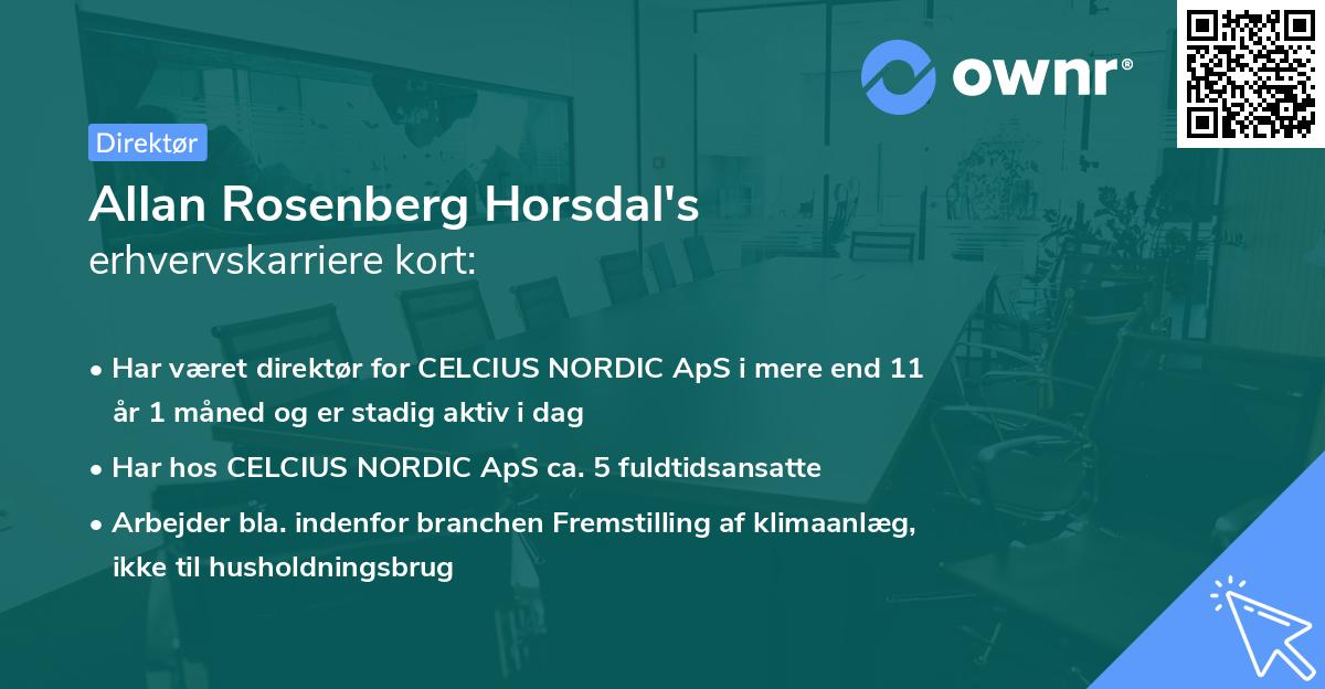 Allan Rosenberg Horsdal's erhvervskarriere kort