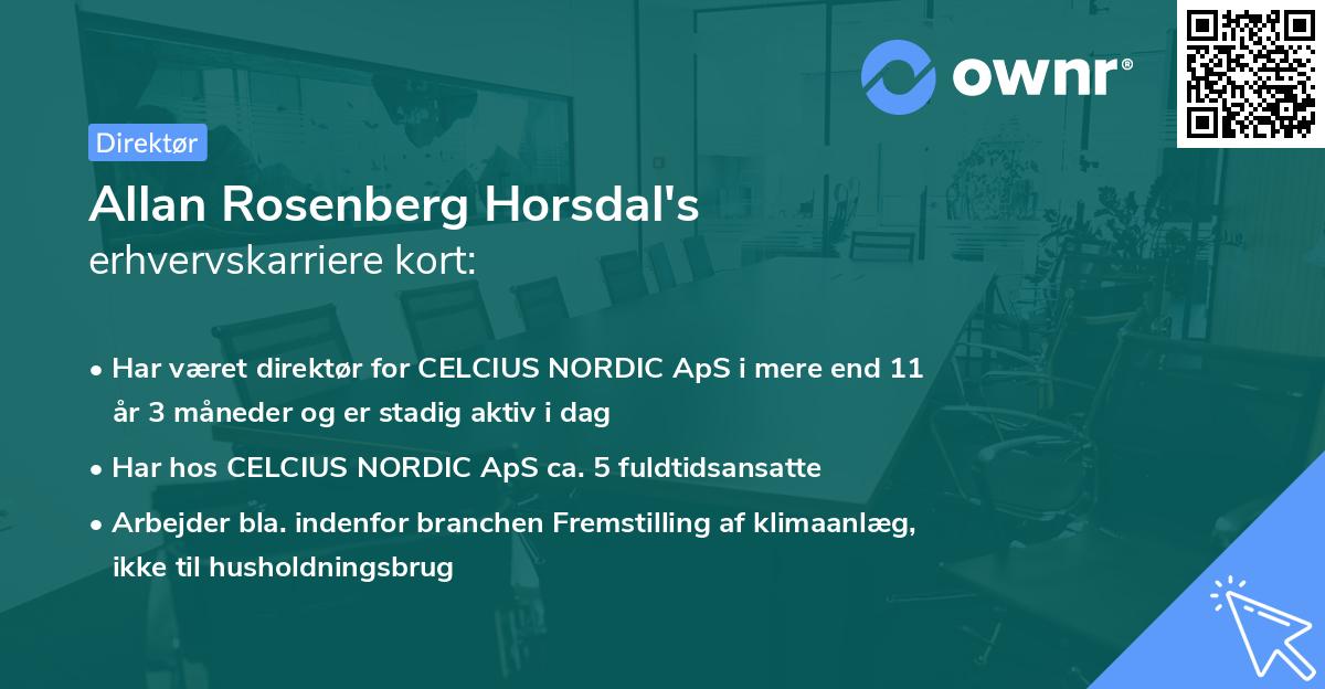 Allan Rosenberg Horsdal's erhvervskarriere kort