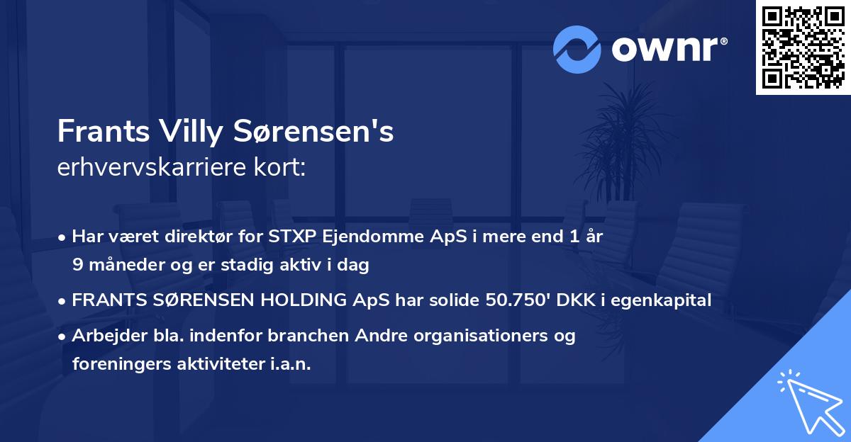 Frants Villy Sørensen's erhvervskarriere kort