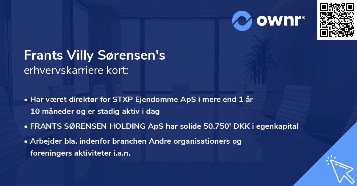 Frants Villy Sørensen's erhvervskarriere kort