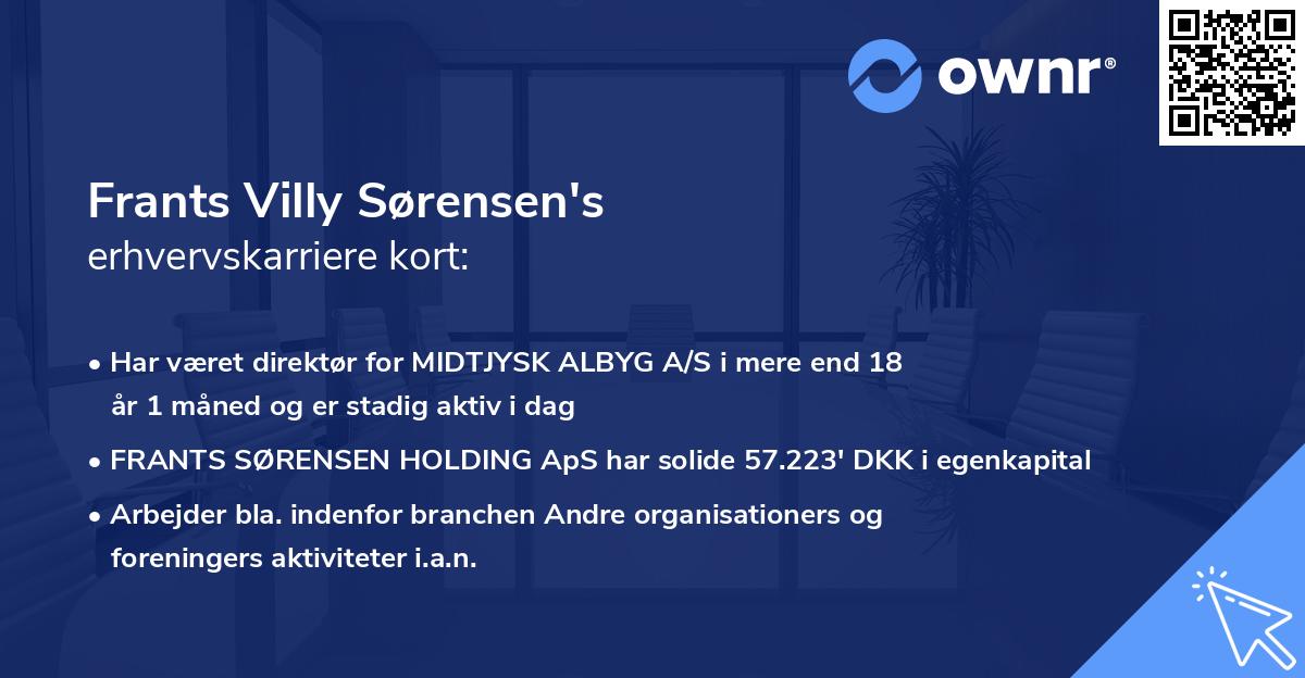 Frants Villy Sørensen's erhvervskarriere kort