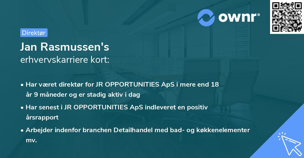 Jan Rasmussen's erhvervskarriere kort