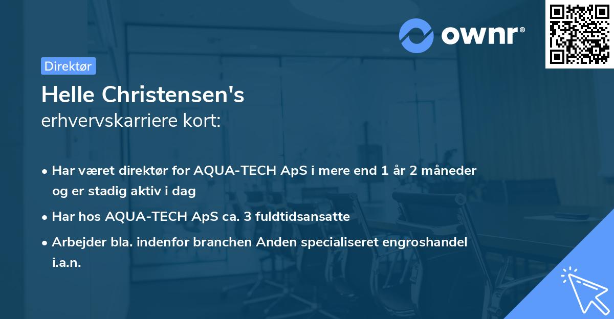 Helle Christensen's erhvervskarriere kort