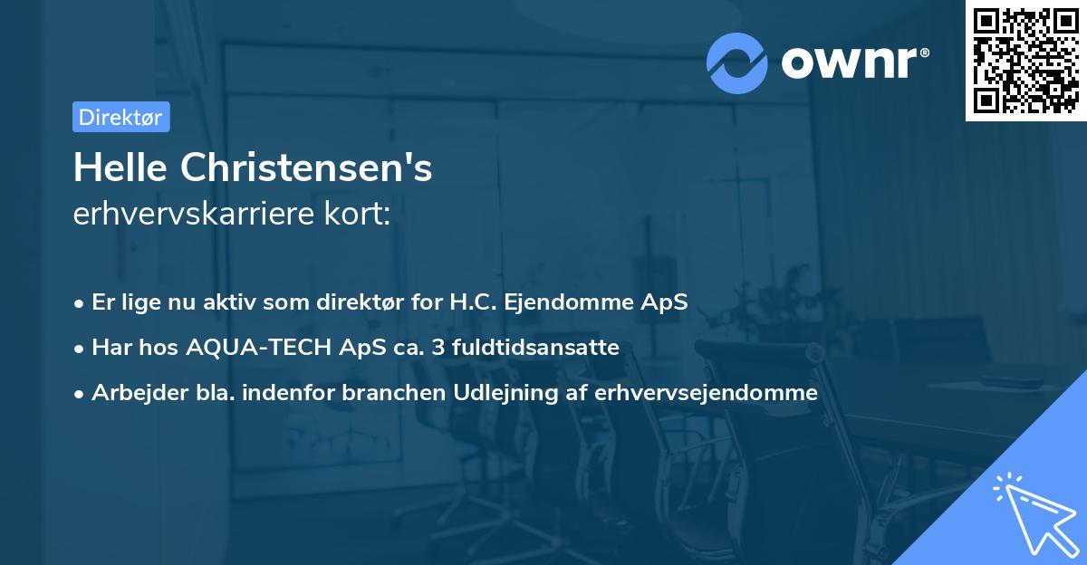 Helle Christensen's erhvervskarriere kort