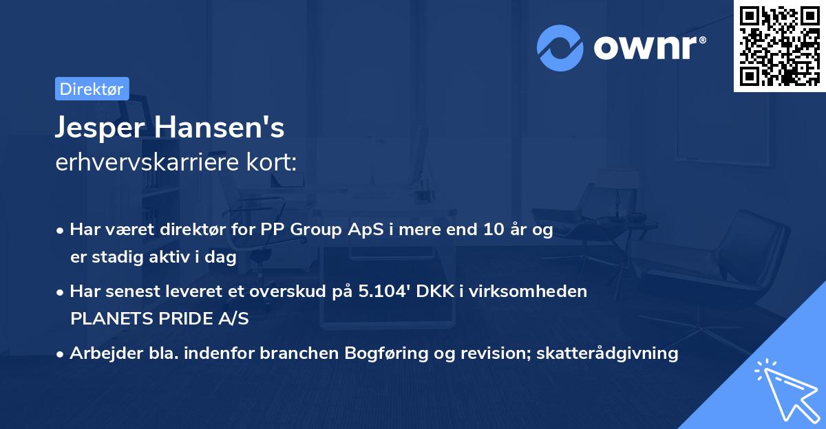 Jesper Hansen's erhvervskarriere kort