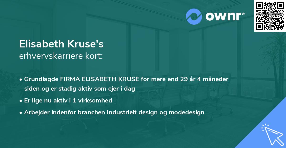 Elisabeth Kruse's erhvervskarriere kort