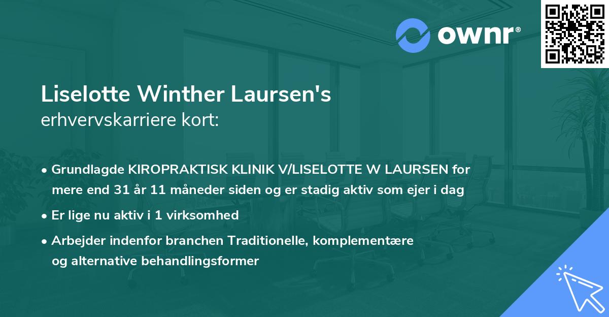 Liselotte Winther Laursen's erhvervskarriere kort