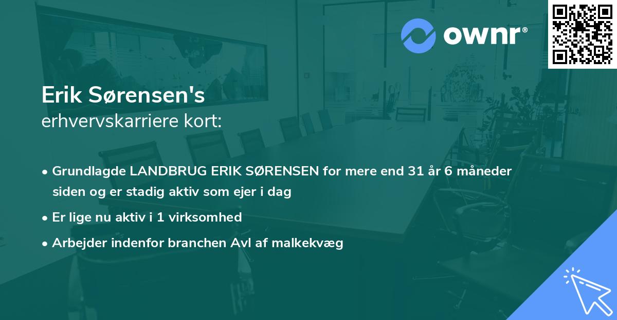 Erik Sørensen's erhvervskarriere kort