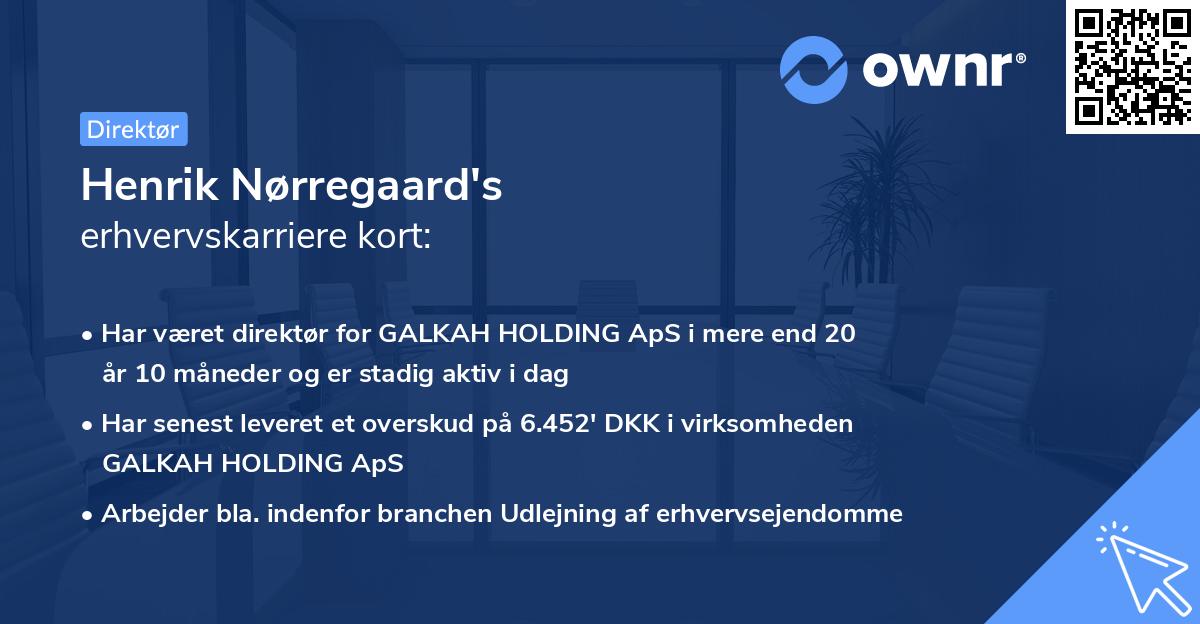 Henrik Nørregaard's erhvervskarriere kort