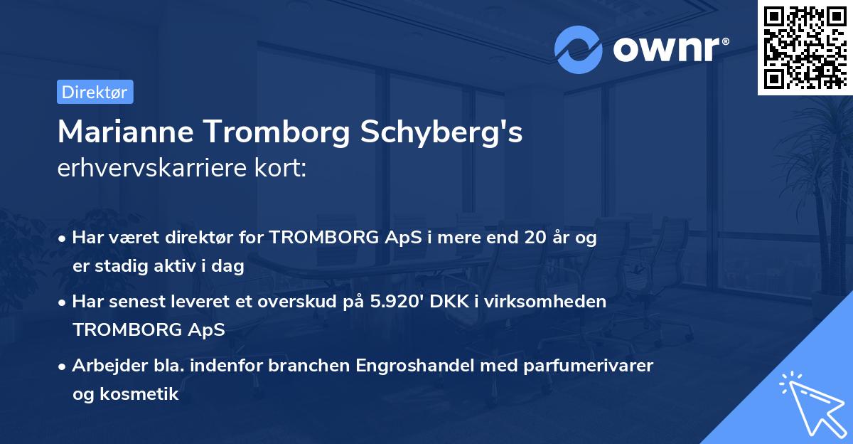 Marianne Tromborg Schyberg's erhvervskarriere kort